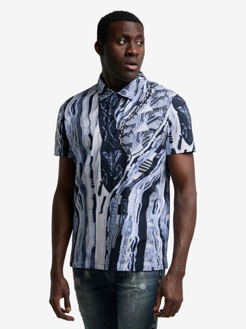 Carlo Colucci Regular fit Shirt 'De Barba' in Blauw: voorkant