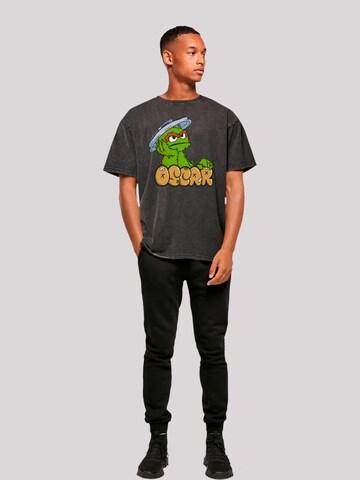 F4NT4STIC Shirt 'Sesame Street Oscar Annoyed' in Black