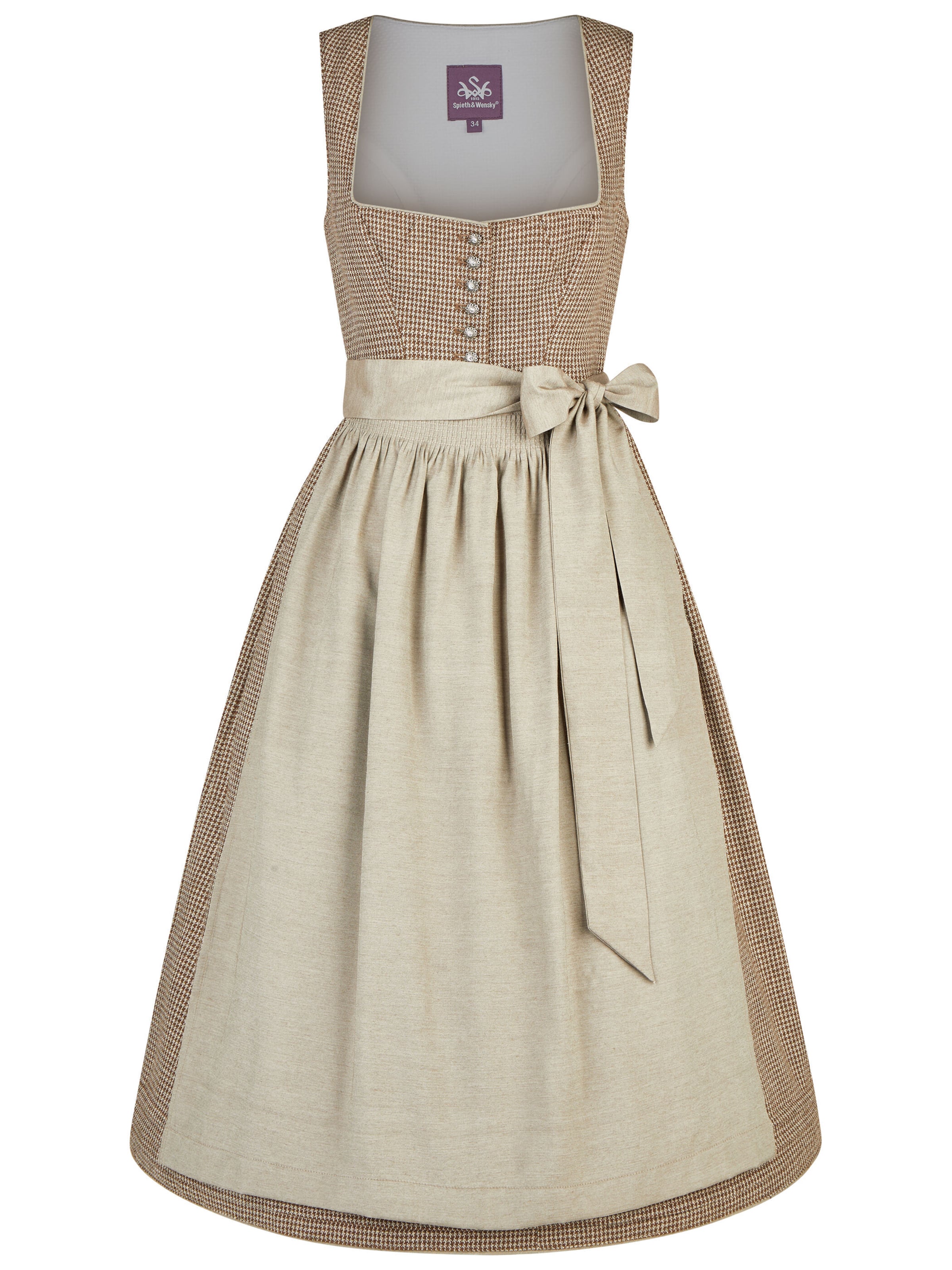 SPIETH & WENSKY Dirndl 'Kordia' in Bruin: voorkant