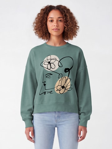 Sweat-shirt 'Self Love' Watapparel en vert : devant