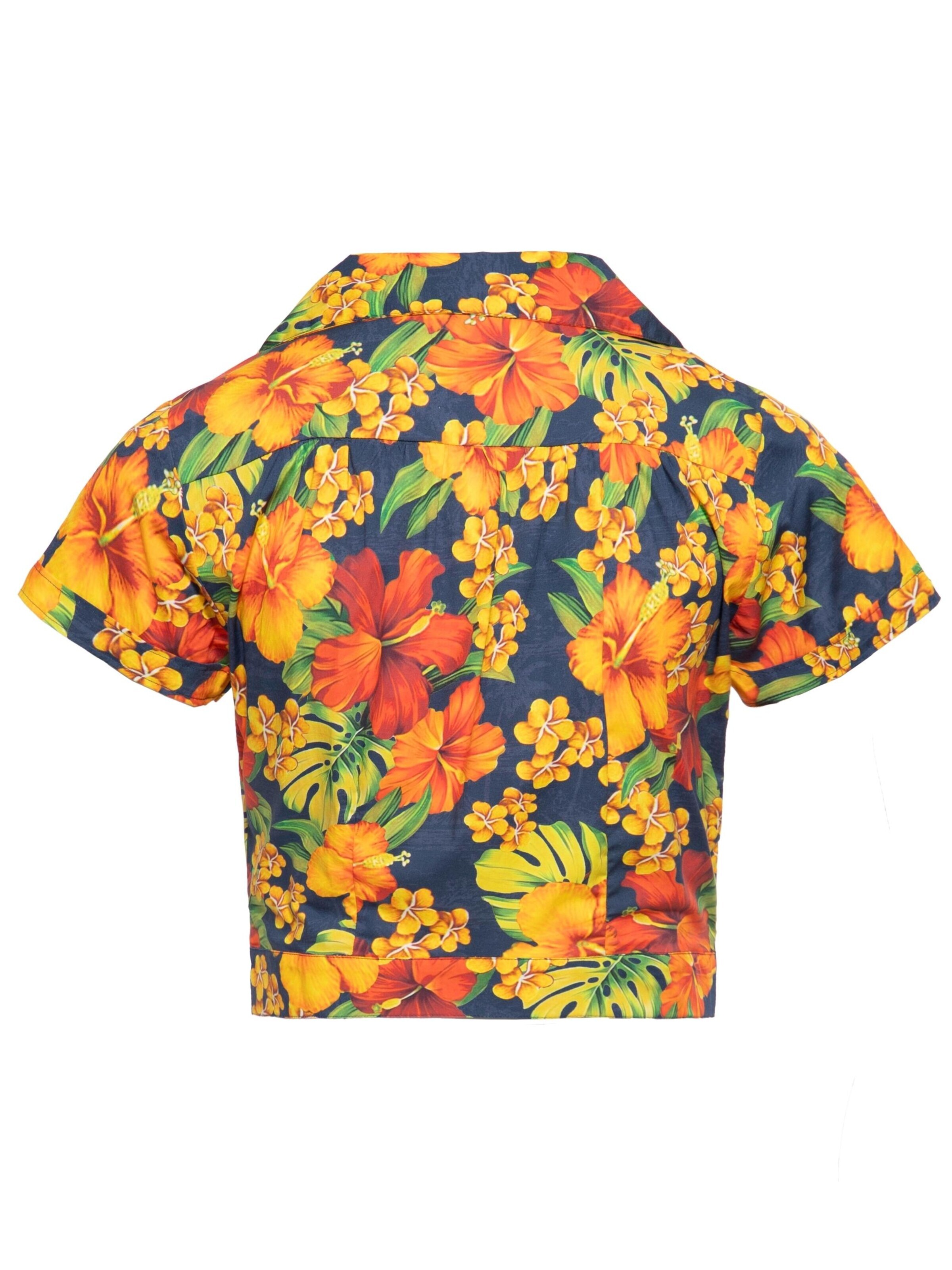Queen Kerosin Blouse 'Hibiskus' in Mixed colors