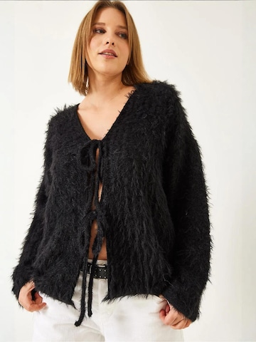 Bianco Lucci Gebreid vest in Zwart