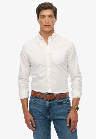 Superdry Regular fit Overhemd in Wit: voorkant