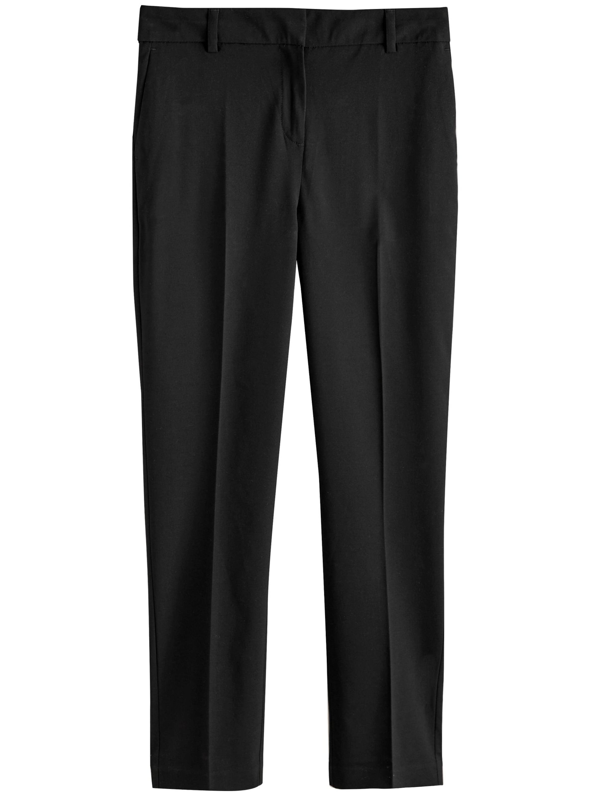 Regular Pantaloni cu dungă de la Next pe negru: față