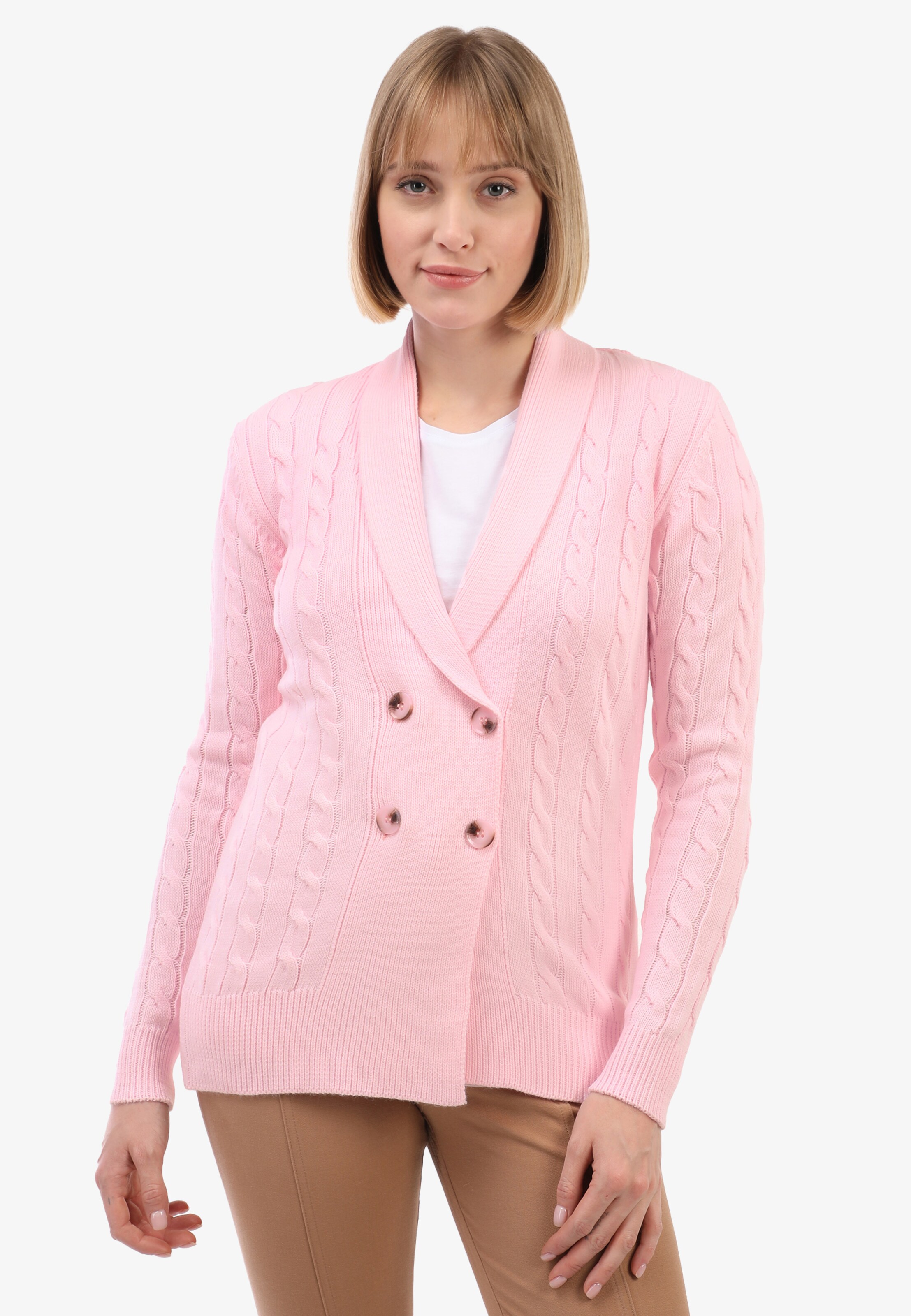 Felix Hardy Knit cardigan in Pink: front