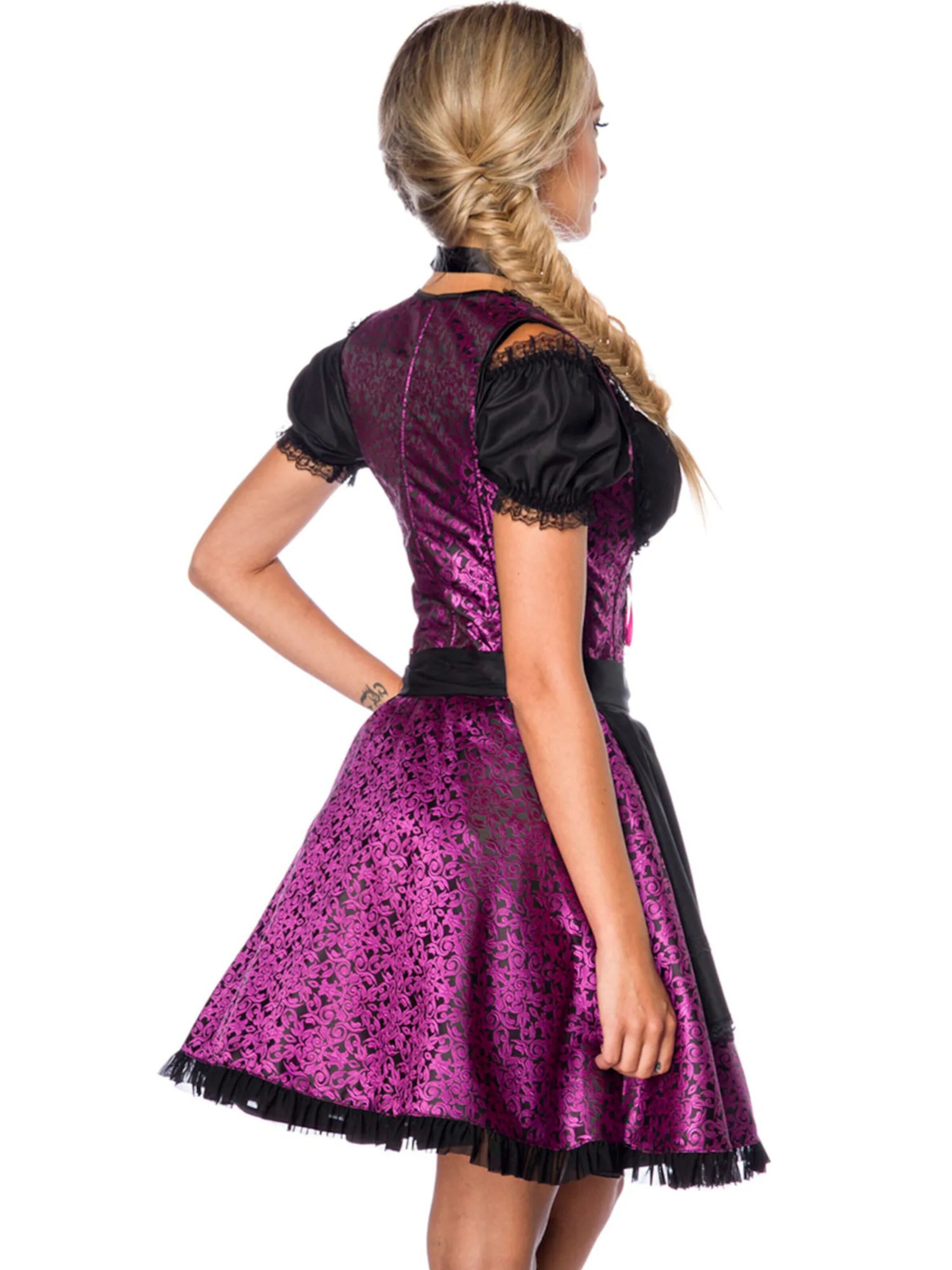 Dirndline Dirndl '3-tlg. Jacquard-Trachten-Set' in Purple