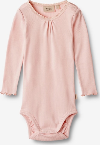 Tutina / body per bambino di Wheat in rosa: frontale