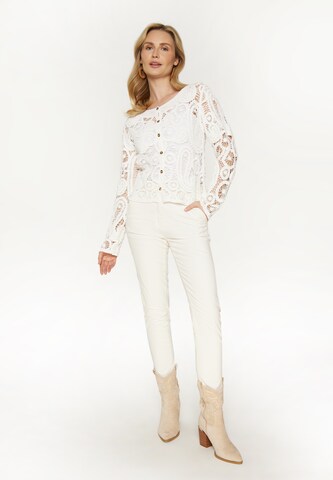 usha FESTIVAL Knit cardigan 'Fashion Look' in White