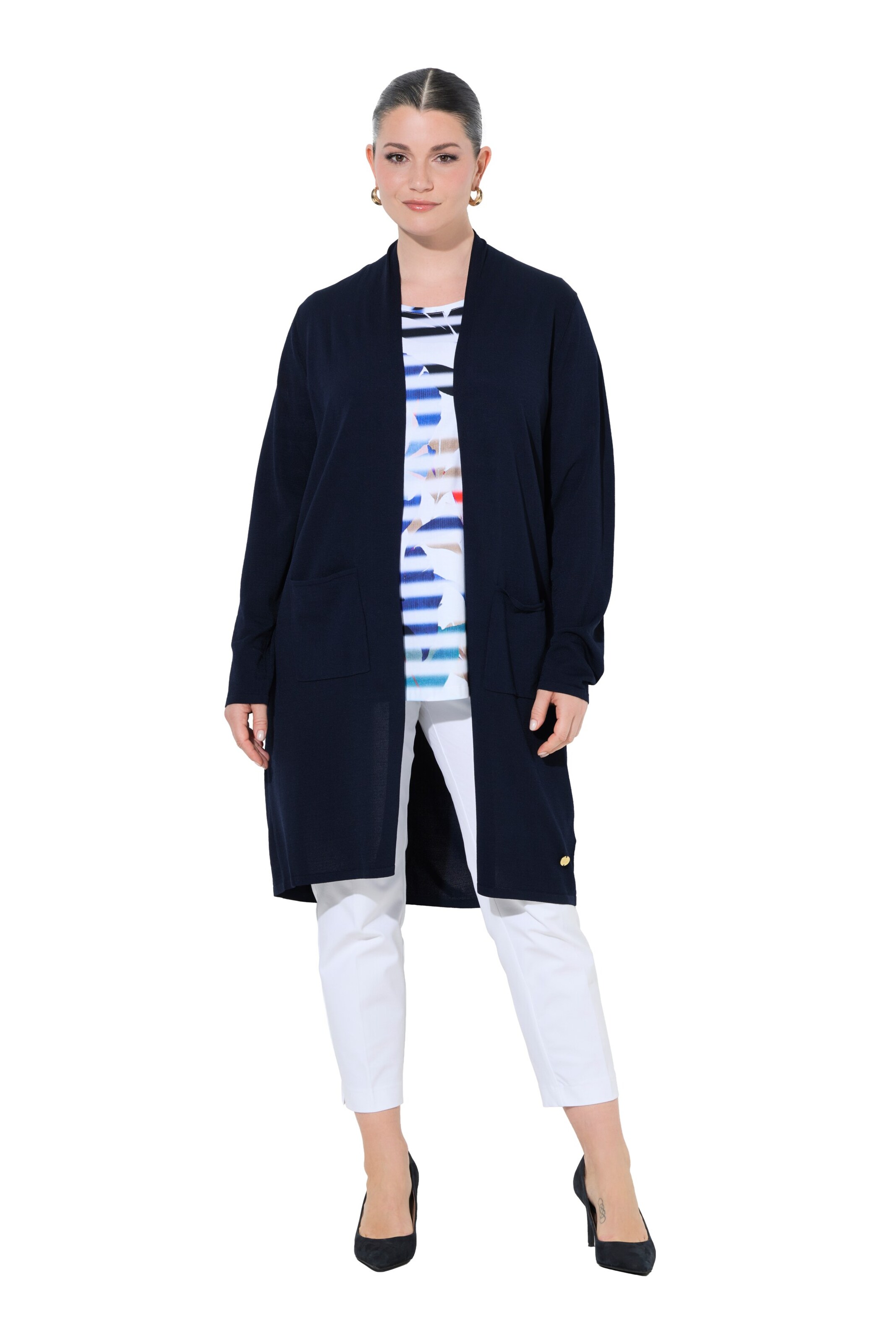 Ulla Popken Strickjacke in Blau