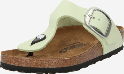 BIRKENSTOCK Сандали с разделител за пръстите 'Gizeh' в светлозелено / сребърно, Преглед на продукта