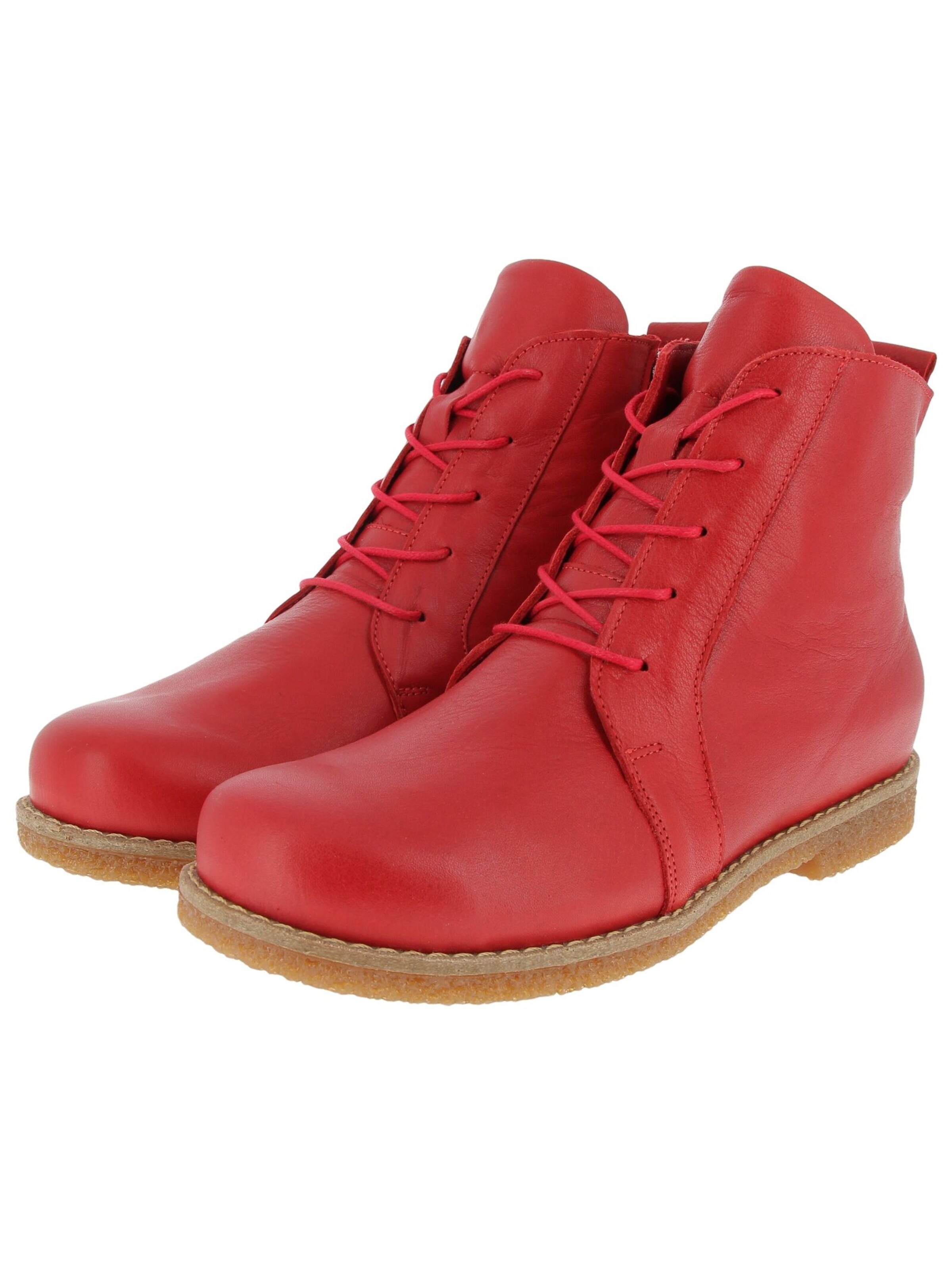 ANDREA CONTI Lace-Up Ankle Boots in Red