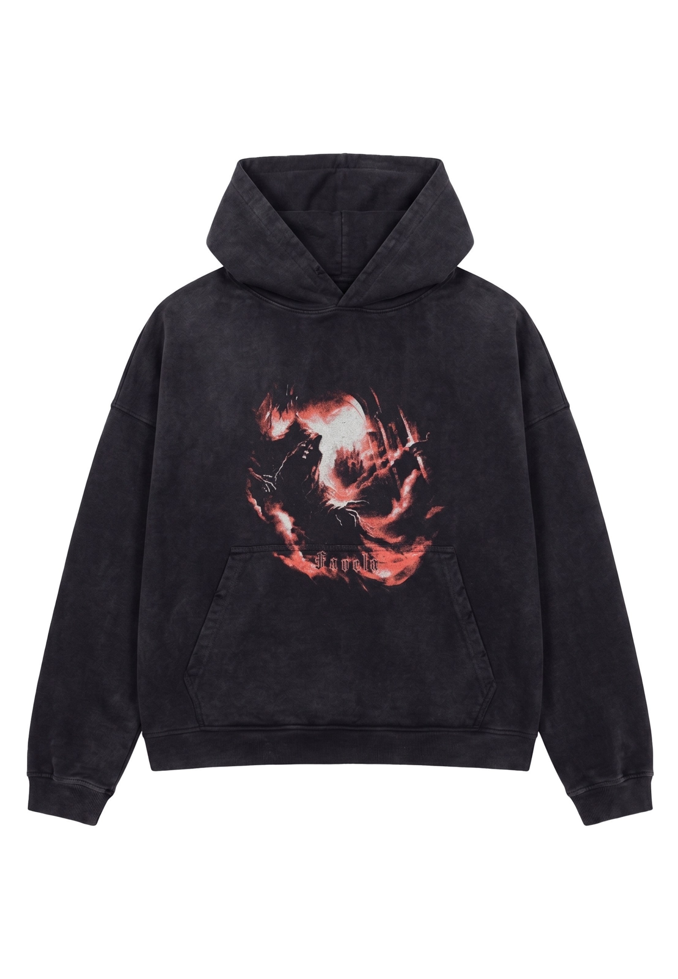 FAVELA Sweatshirt 'Hell' in L in pastellgelb / rot / schwarz, Produktansicht