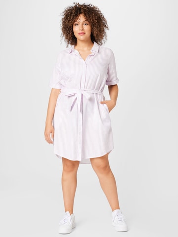 PIECES Curve Shirt Dress in Purple: front