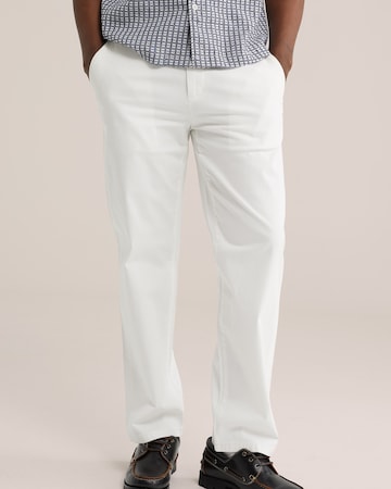 WE Fashion Regular Chinobyxa i vit: framsida