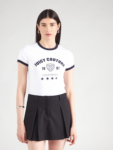 Juicy Couture Футболка 'The Arched Football Ringer' в Белый: спереди