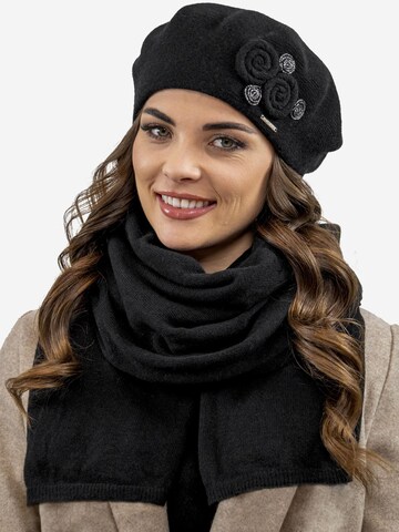 Vivisence Beanie '7037 Set' in Black: front