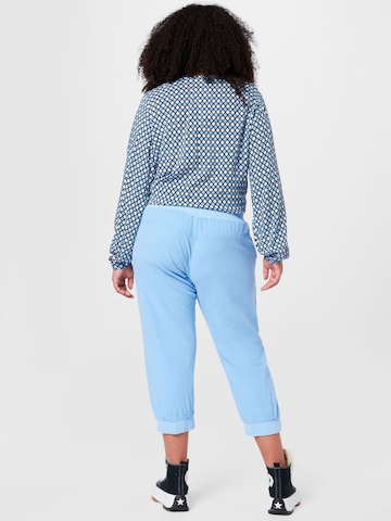 KAFFE CURVE Tapered Pants 'Nana' in Blue