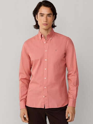 Hackett London Regular Fit Hemd 'Ess' in Rot: Vorderseite