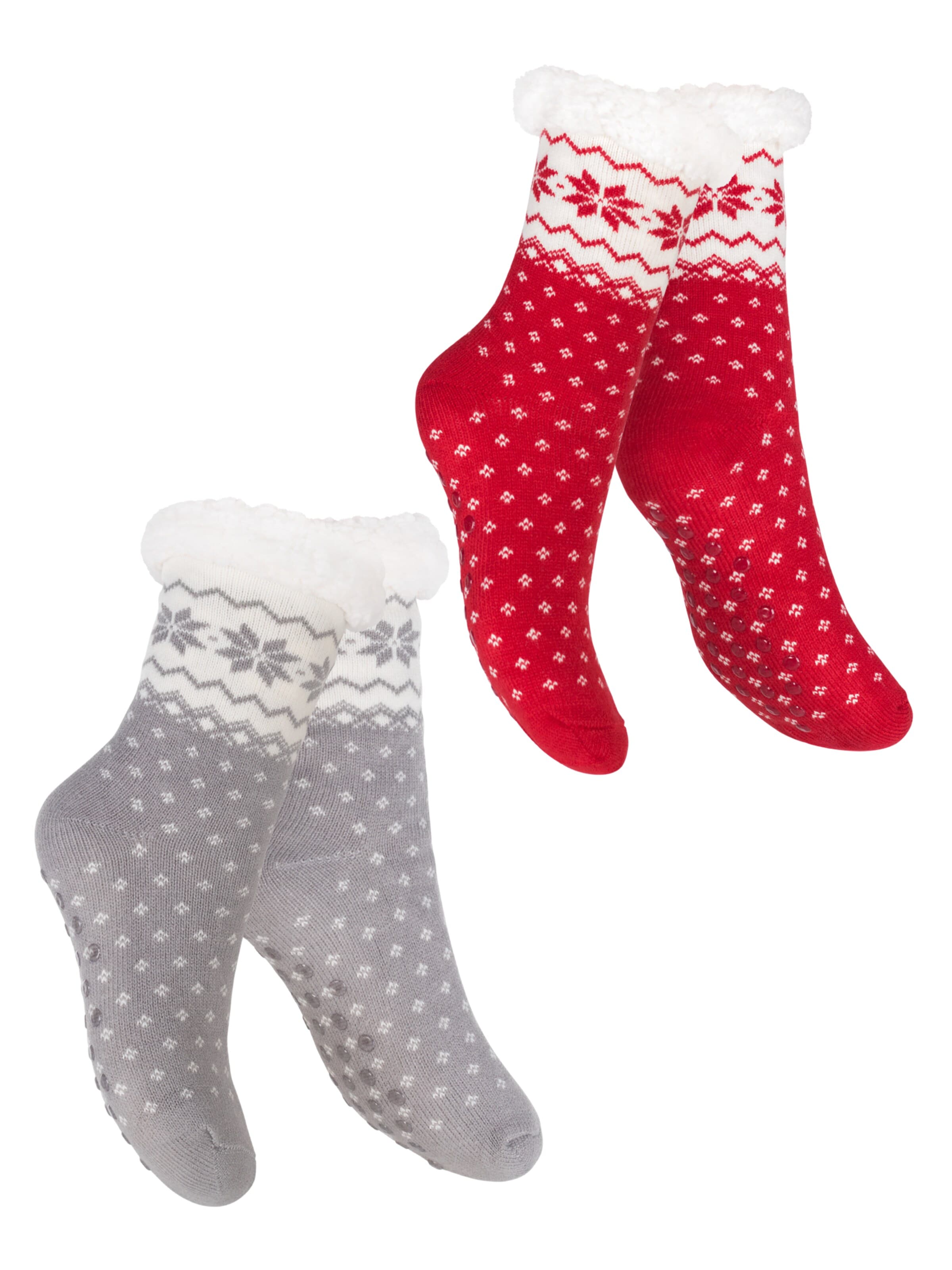 footstar Socken 'Haussocken'‌‌‌‌‌‌‌‌‌ in Grau: Vorderseite
