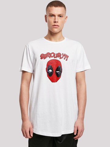 T-Shirt 'Marvel Deadpool Seriously' F4NT4STIC en blanc : devant