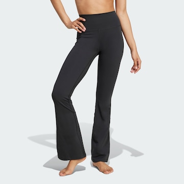 ADIDAS PERFORMANCE Flared Workout Pants 'All Me' in Black: front
