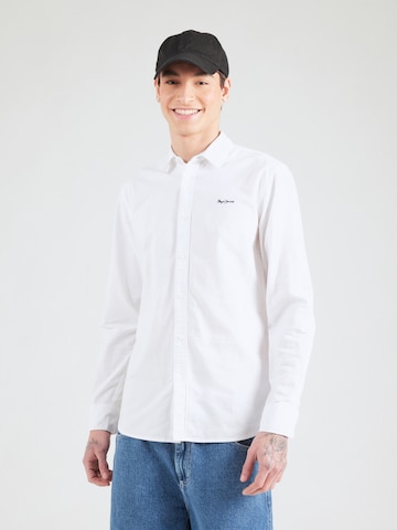 Coupe regular Chemise 'PETER' Pepe Jeans en blanc : devant