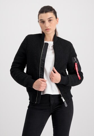 ALPHA INDUSTRIES Fleece jas in Zwart: voorkant