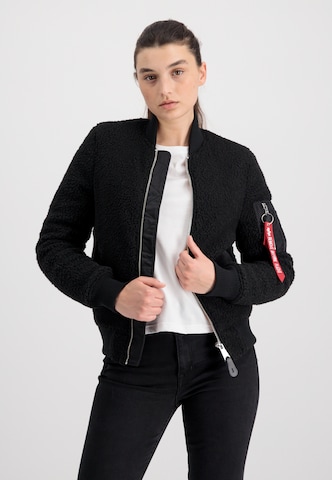 ALPHA INDUSTRIES Fleece jacket in Black: front