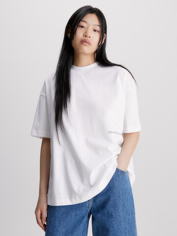 Calvin Klein Jeans Shirt in Wit: voorkant