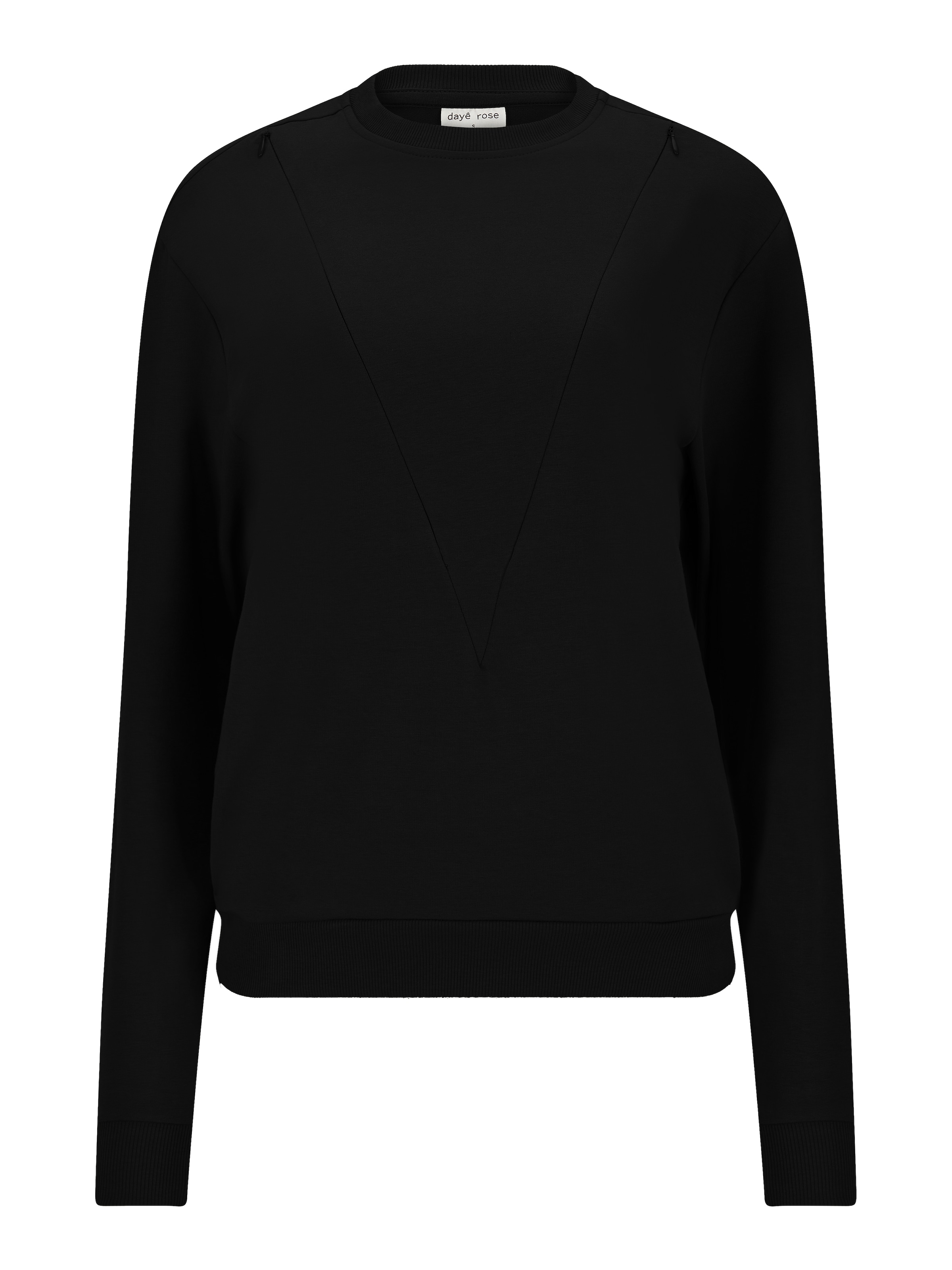 dayê rose Sweatshirt 'Azalea'‌‌‌ in Schwarz: Vorderseite