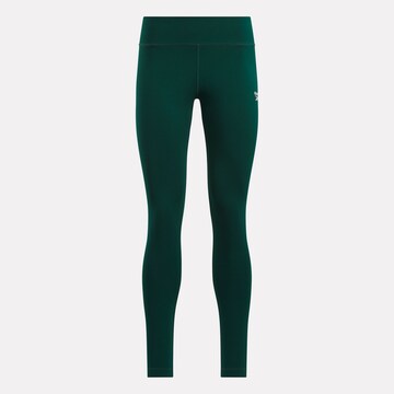 Reebok Skinny Workout Pants in Green: front