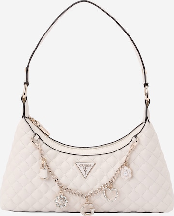 GUESS Skuldertaske 'EVERLEE TOP ZIP SHOULDER BAG' i hvid: forside