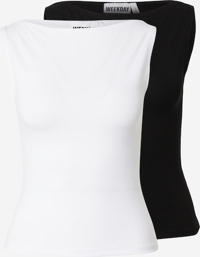 WEEKDAY Toppi 'Annie' värissä musta / valkoinen, Tuotenäkymä