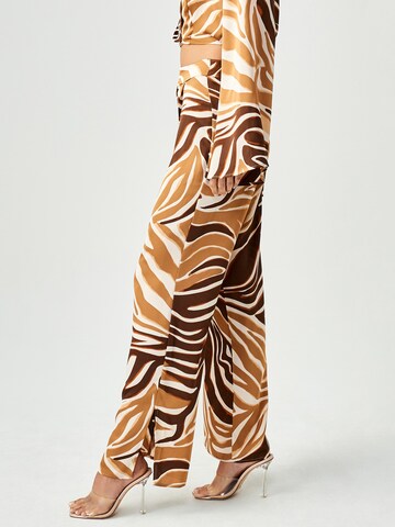 BWLDR Loose fit Trousers 'TRIVOTLA X Kristina' in Brown: back