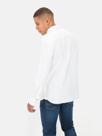 CAMEL ACTIVE Regular Fit Oxford Langarmhemd aus nachhaltiger Baumwolle in Weiß