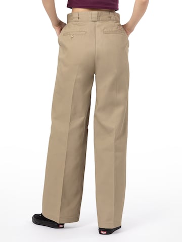 DICKIES Wide leg Pleated Pants 'GROVE' in Beige