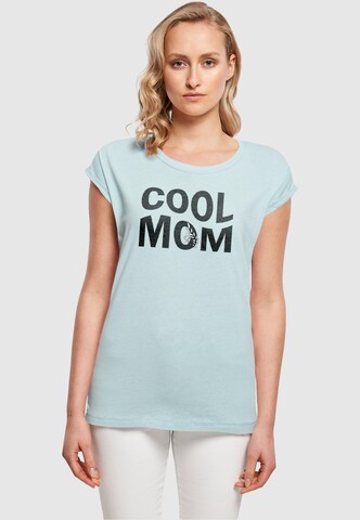 Merchcode T-Shirt 'Mothers Day - Cool mom' in Blau: Vorderseite