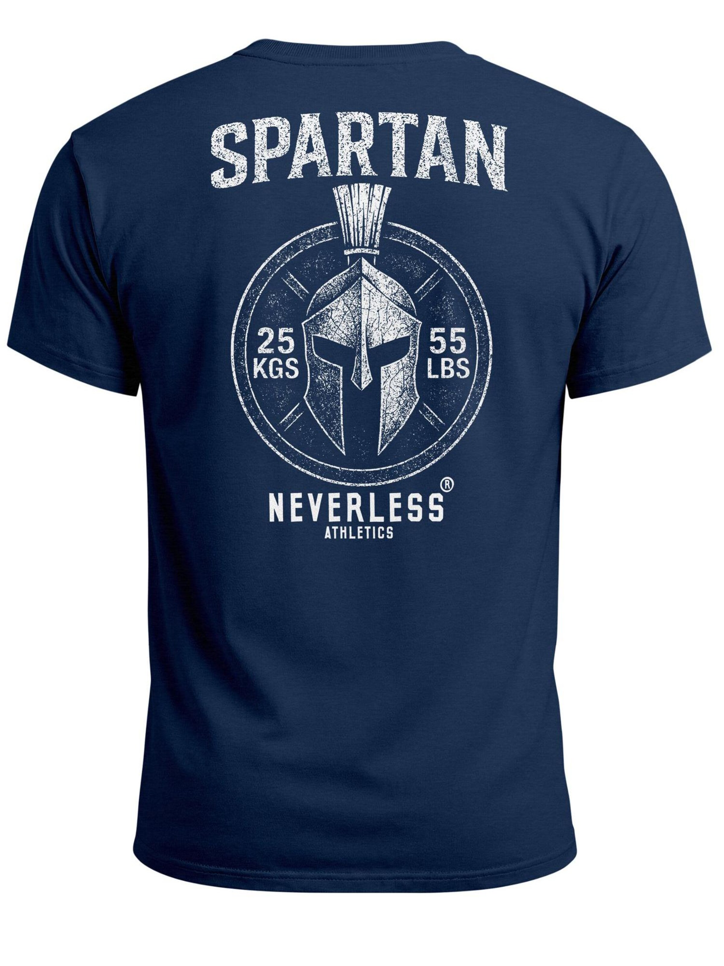 Neverless Shirt 'Barbell Sparta' in Blue