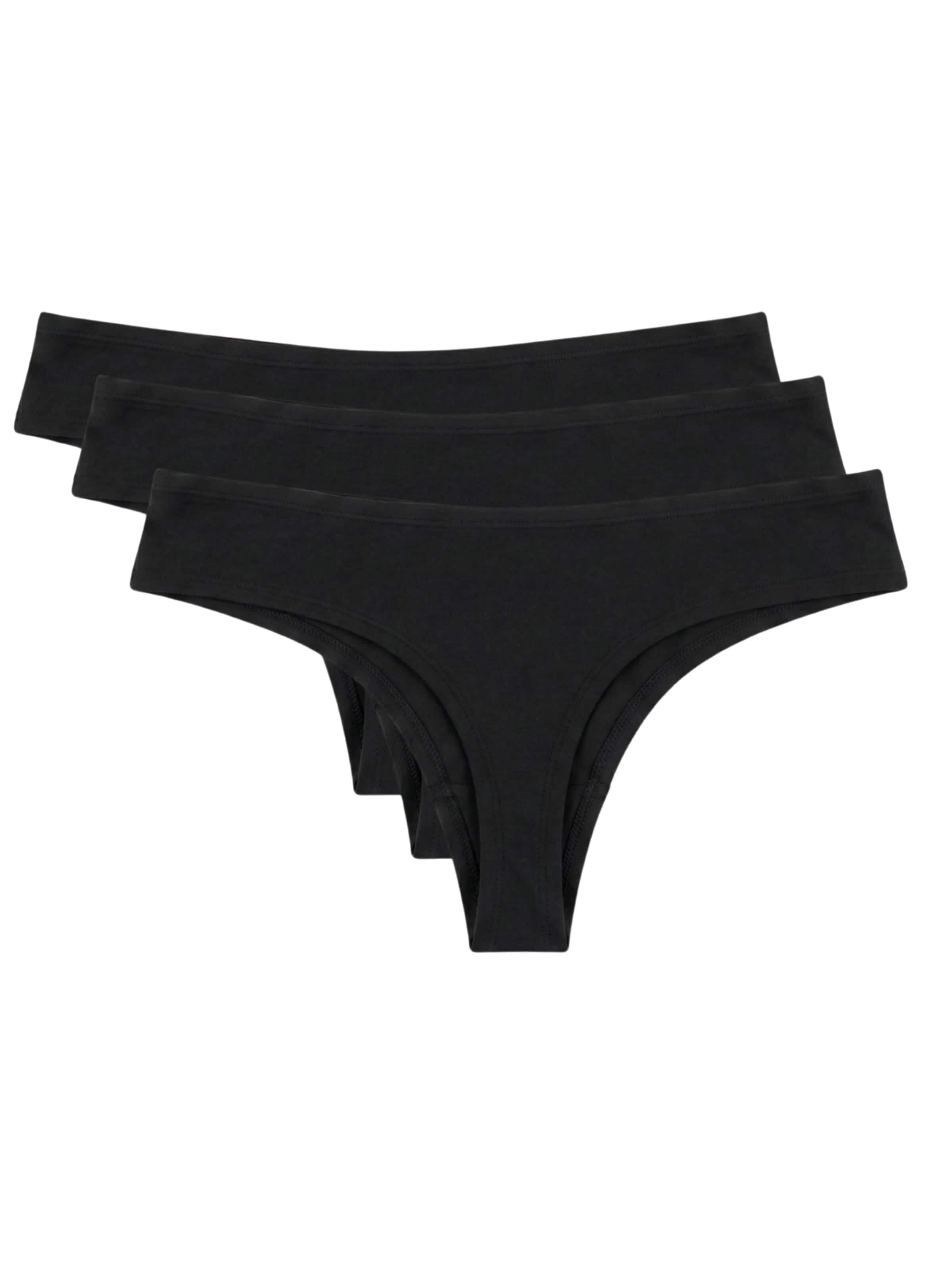 Slip 'Women's Seaweed Thong – 3 Pack' ZUBEK en noir : devant
