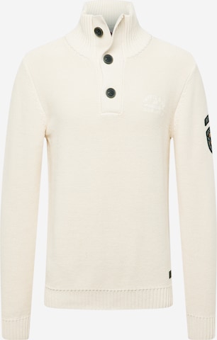 Petrol Industries Sweater in White: front