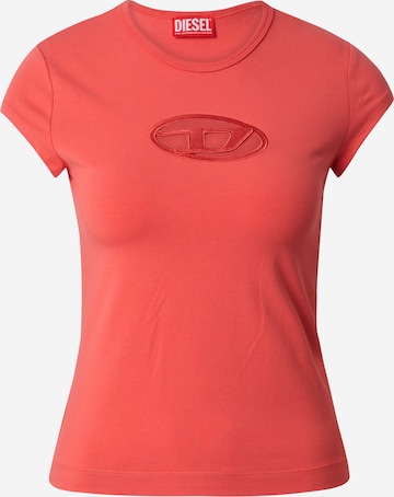 DIESEL قميص 'ANGIE' بلون أحمر: الأمام
