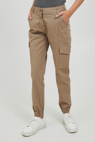 Oxmo Tapered Cargobroek in Beige: voorkant