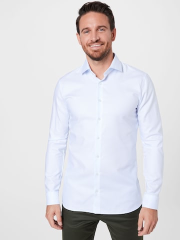 OLYMP - Ajuste estrecho Camisa de negocios 'No 6.' en blanco: frente