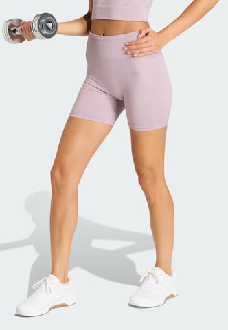 ADIDAS PERFORMANCE Skinny Sports trousers 'Essentials' in Purple: front