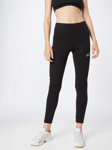 Tommy Jeans Skinny Leggings in Black: front