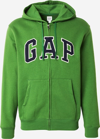 GAP - Sudadera con cremallera 'HERITAGE' en verde: frente