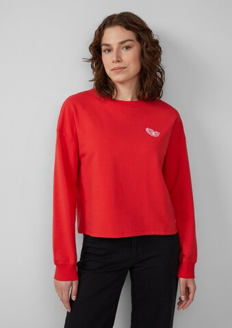 QS Sweatshirt in Rood: voorkant