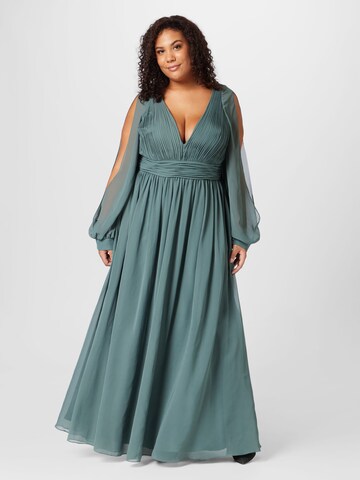 Rochie de seară de la My Mascara Curves pe verde: față