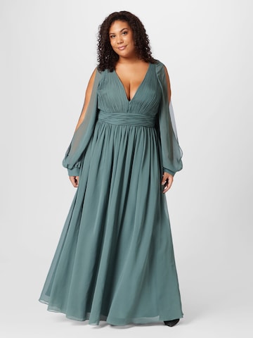 Robe de soirée My Mascara Curves en vert : devant