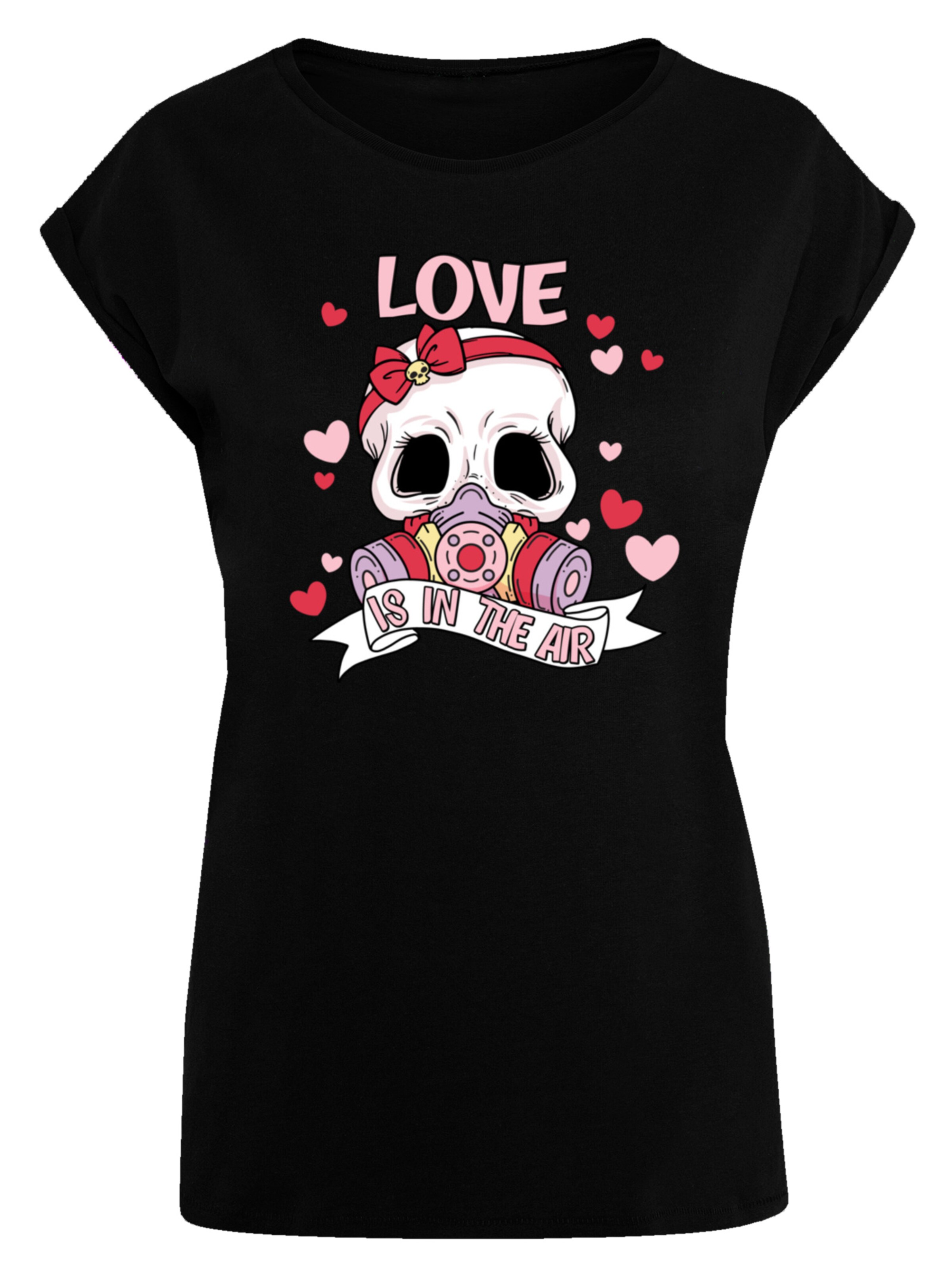 T-shirt 'Anti Valentinstag LOVE is in the air' F4NT4STIC en noir : devant